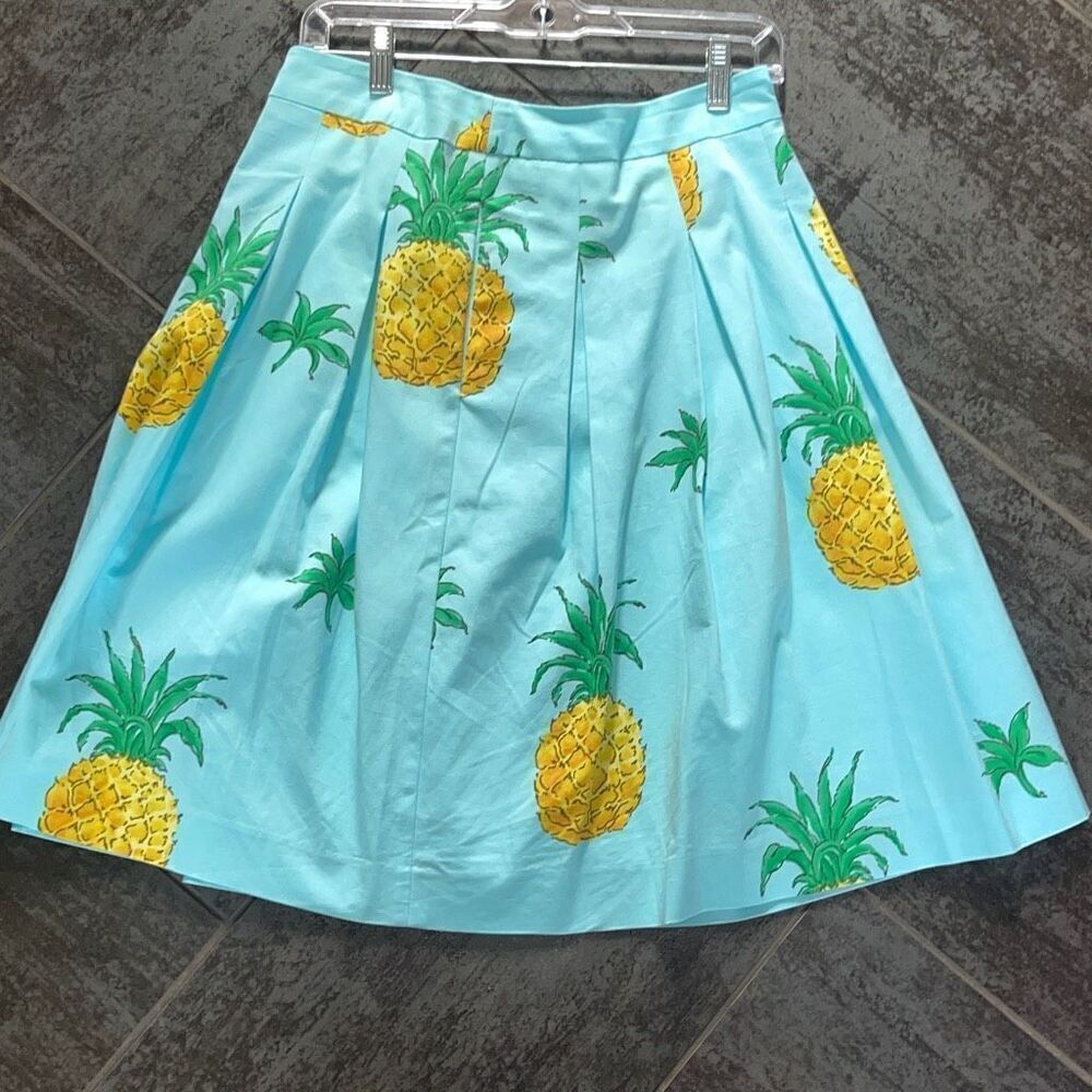Talbots Skirt Turquoise blue Pineapple Skirt - Picture 2 of 8